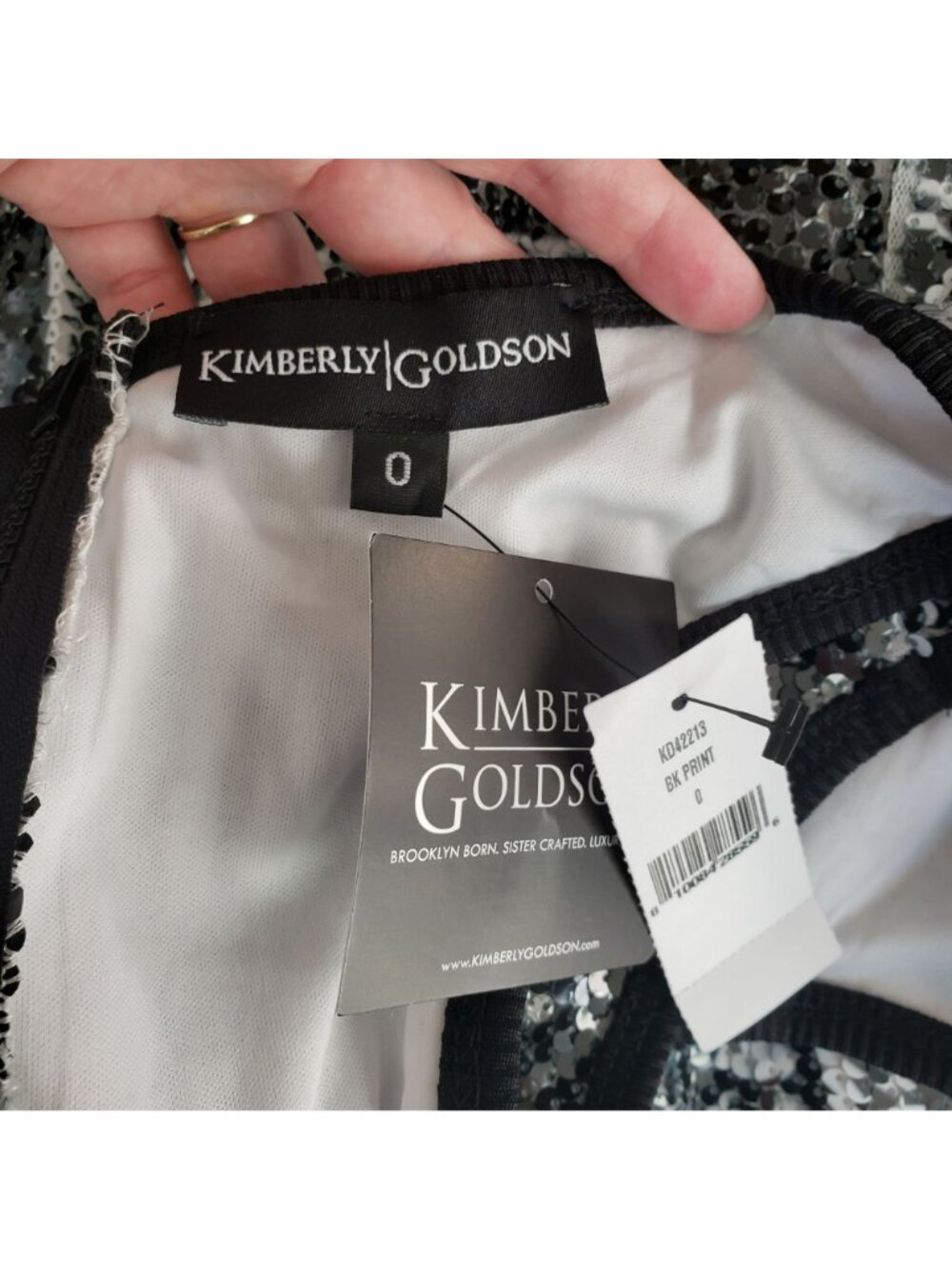Kimberly Goldson $698 Dress Sequin Black White Brooklyn Graffiti Print Maxi - Picture 6 of 16